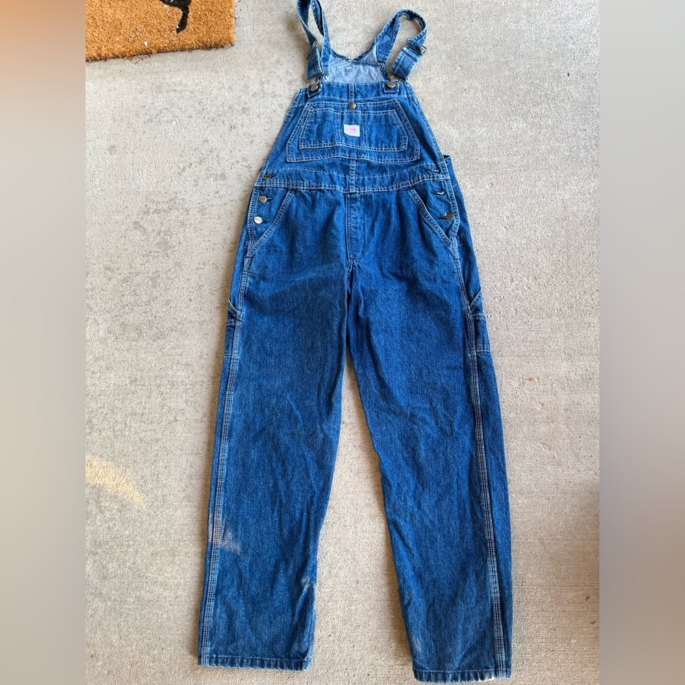Vintage Key pink denim overalls